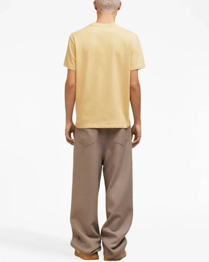 AMI Paris T-shirt met geborduurd logo Geel