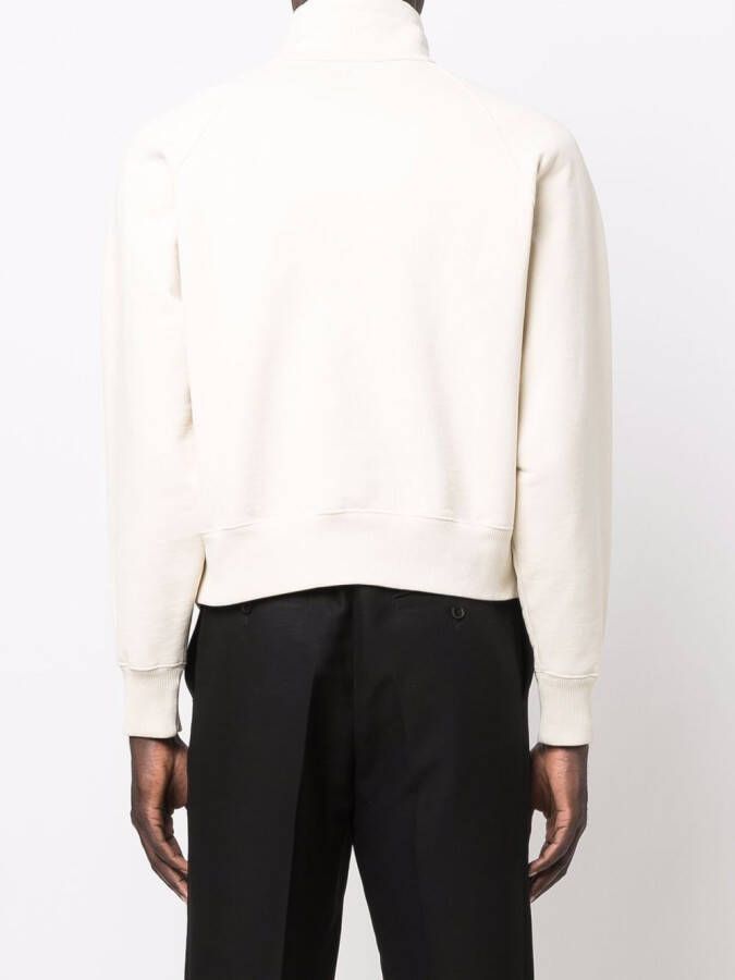 AMI Paris Sweater met halve rits Wit