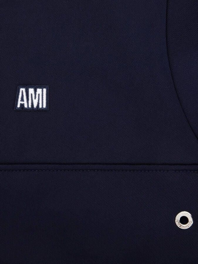 AMI Paris Sweater met halve rits Blauw