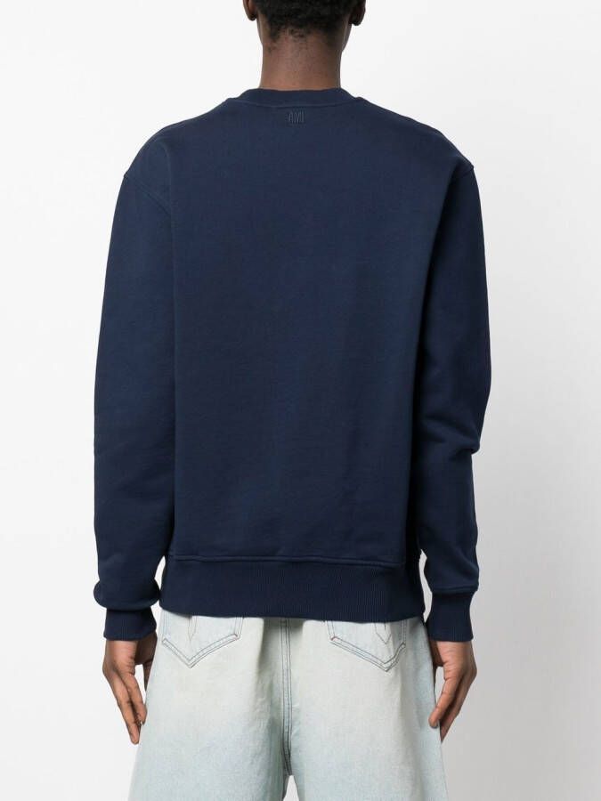 AMI Paris Sweater met logo Blauw