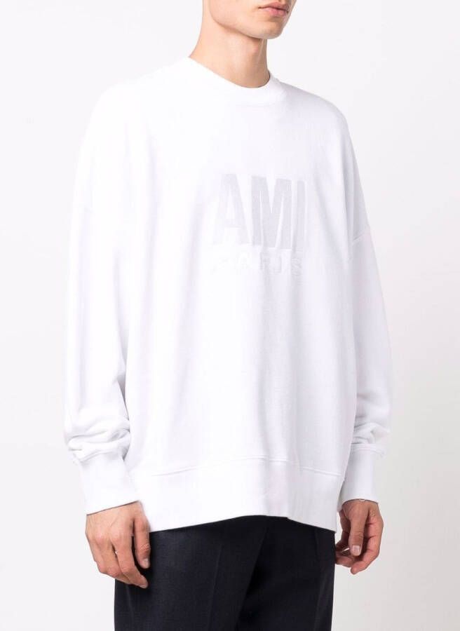 AMI Paris Sweater met logoprint Wit