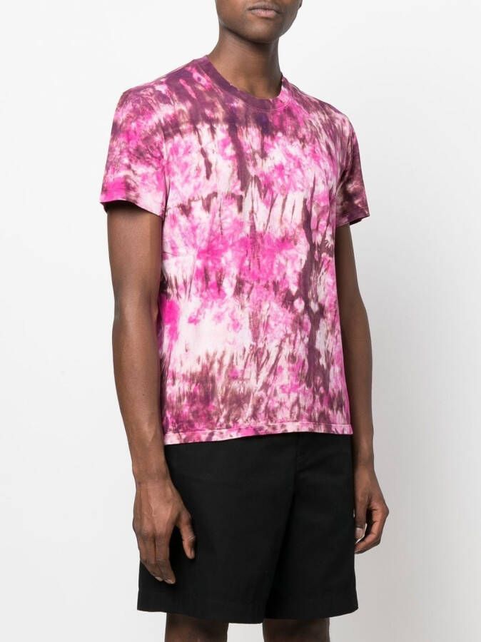 AMI Paris T-shirt met tie-dye print Roze