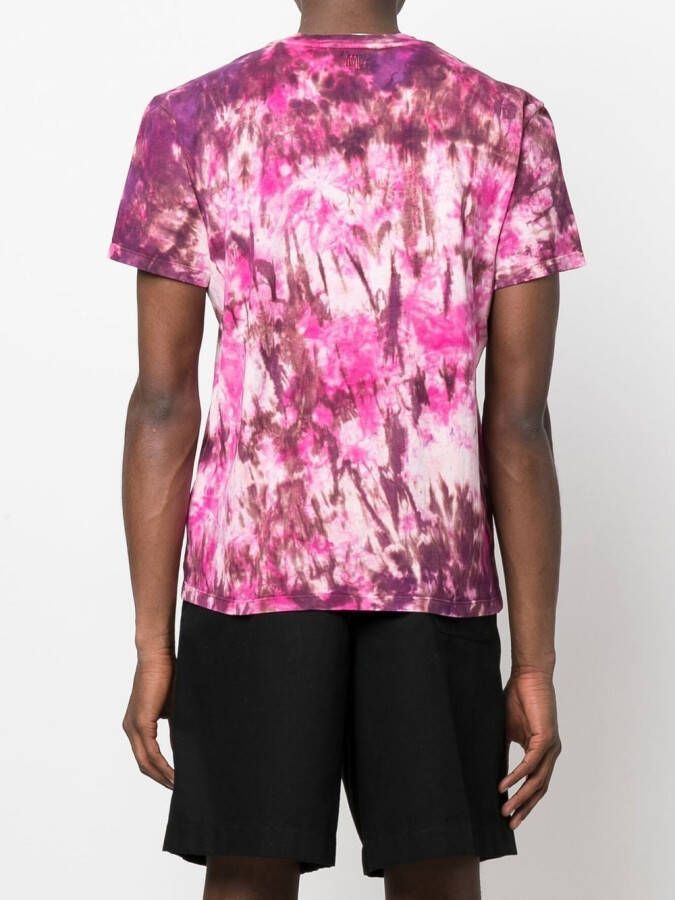 AMI Paris T-shirt met tie-dye print Roze