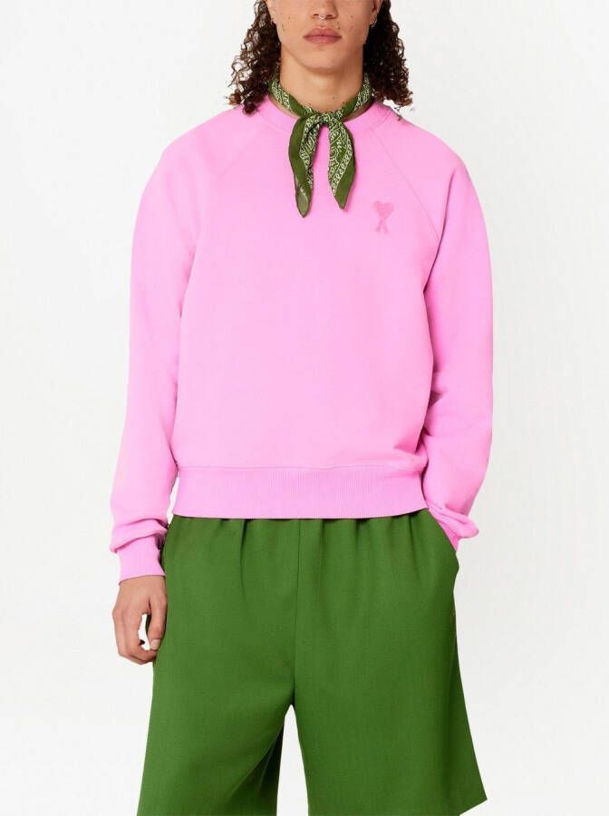 AMI Paris Sweater met tonaal logo Roze