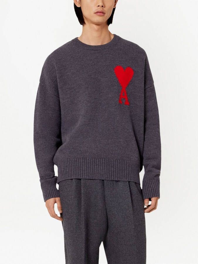 AMI Paris Ami de Coeur sweater Grijs