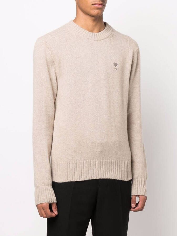 AMI Paris Trui met logo Beige