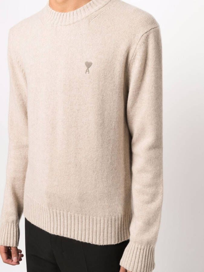AMI Paris Trui met logo Beige