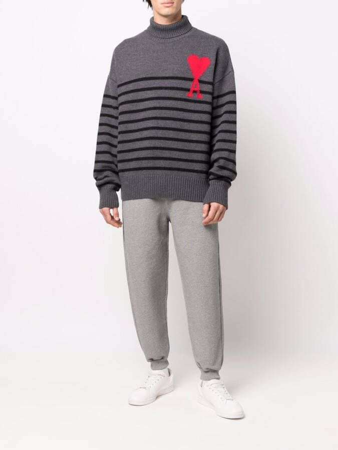 AMI Paris Trui met logo Grijs