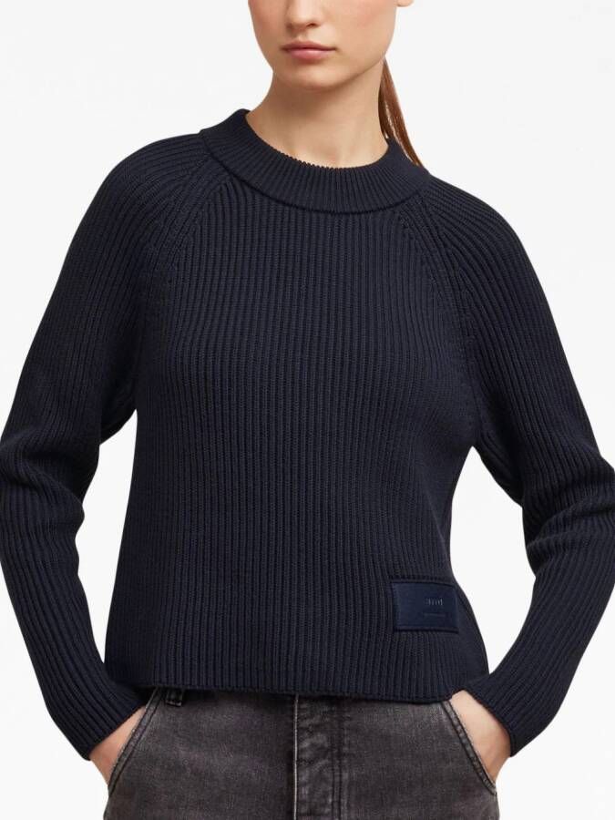AMI Paris Trui met logopatch Zwart