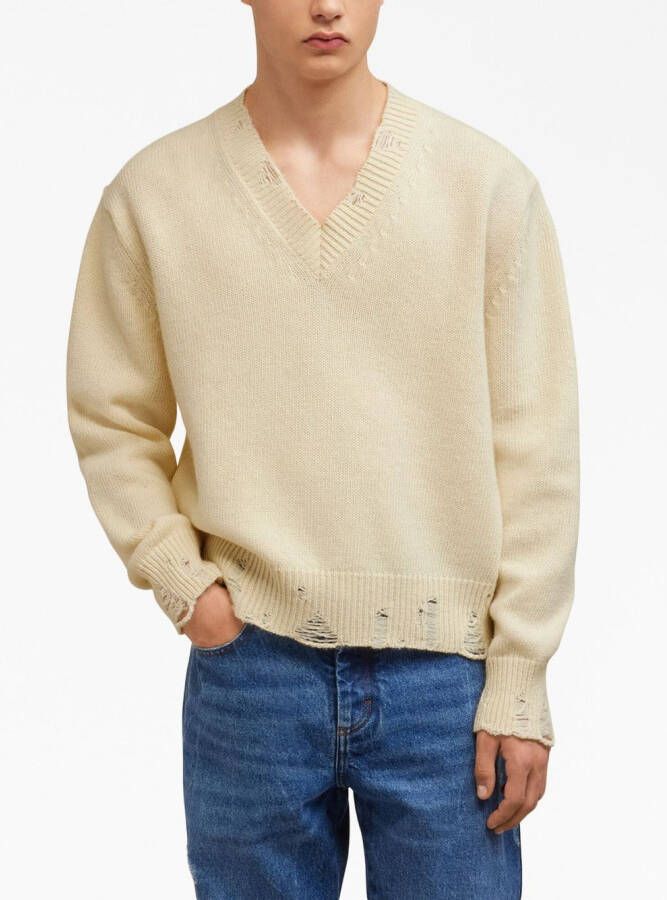 AMI Paris Trui met V-hals Beige