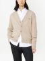 AMI Paris Vest met geborduurd logo en V-hals Beige - Thumbnail 3