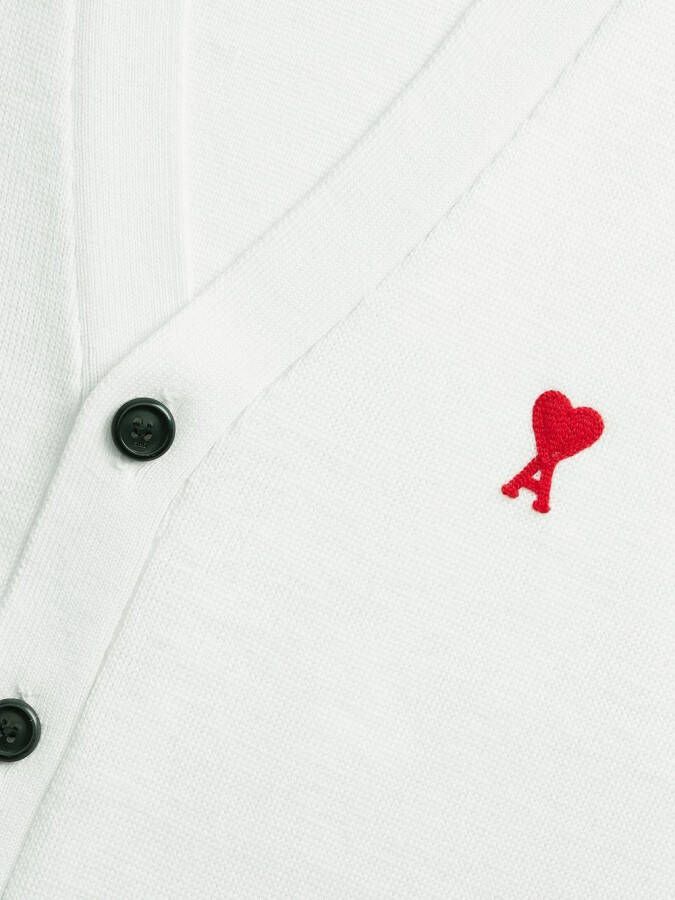 AMI Paris Vest met geborduurd logo Wit