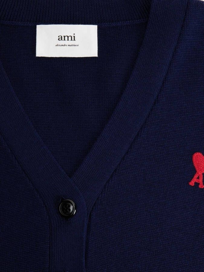 AMI Paris Vest met logo Blauw