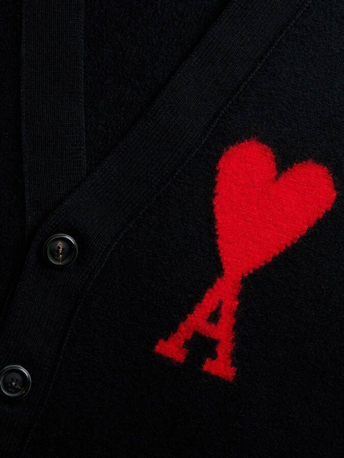 AMI Paris Vest met logo Zwart