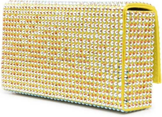 Amina Muaddi Paloma kleine clutch Geel