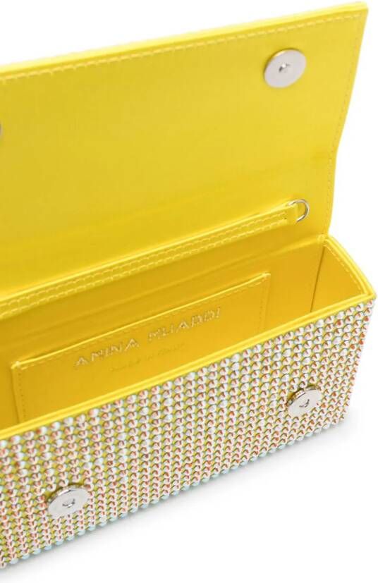 Amina Muaddi Paloma kleine clutch Geel