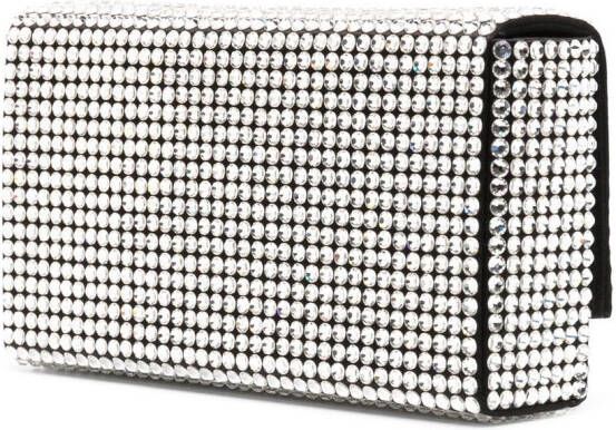 Amina Muaddi Paloma clutch verfraaid met kristallen Zwart