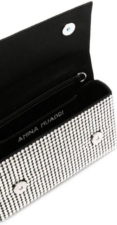 Amina Muaddi Paloma clutch verfraaid met kristallen Zwart