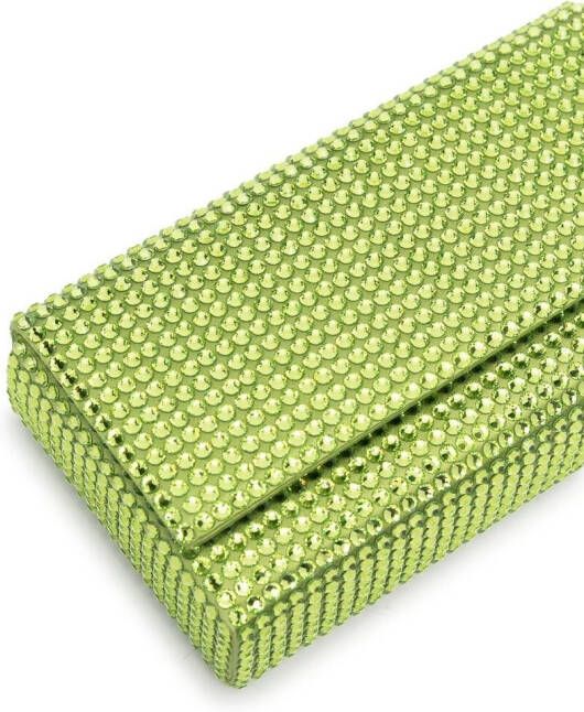 Amina Muaddi Superamini Paloma clutch met kristallen Groen
