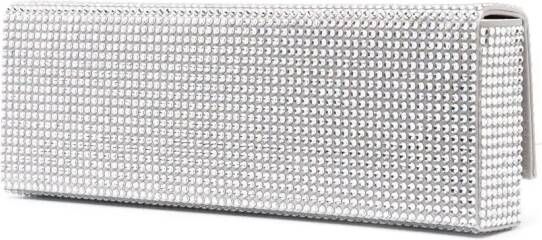 Amina Muaddi Amini Paloma clutch verfraaid met kristallen Zilver
