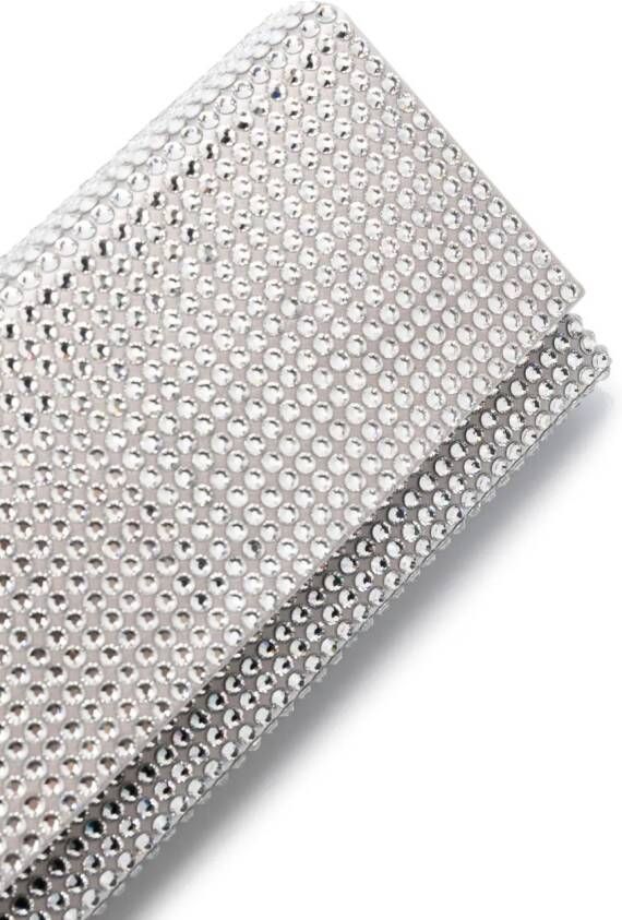 Amina Muaddi Amini Paloma clutch verfraaid met kristallen Zilver