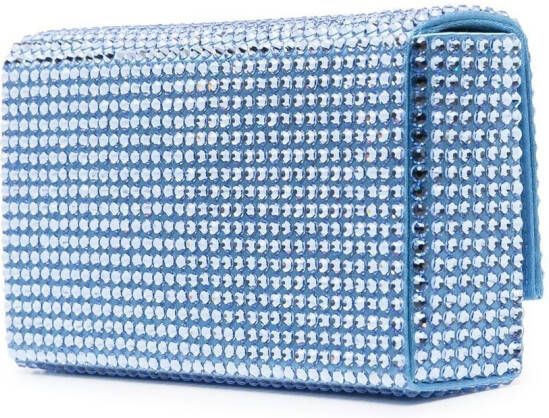 Amina Muaddi Superamini Paloma clutch met kristallen Blauw