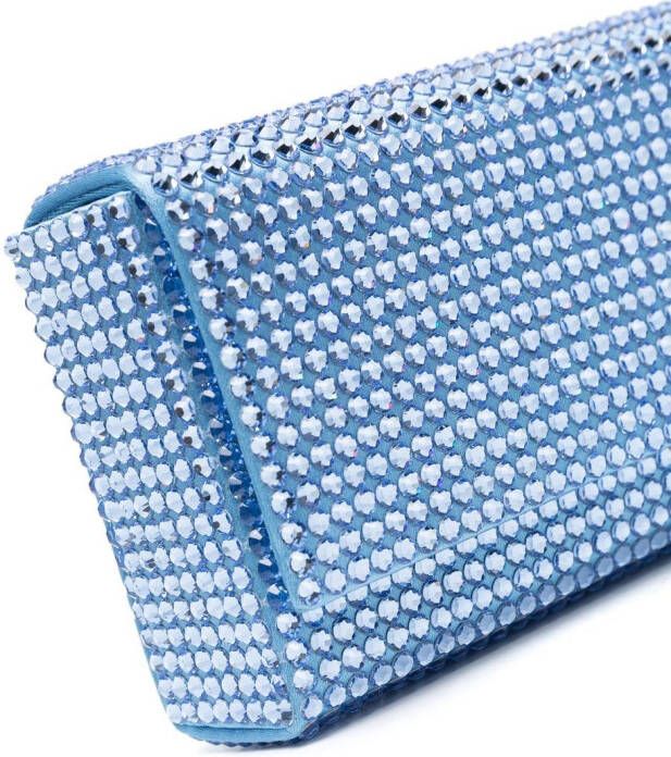 Amina Muaddi Superamini Paloma clutch met kristallen Blauw