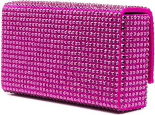Amina Muaddi Paloma Supera kleine clutch Roze