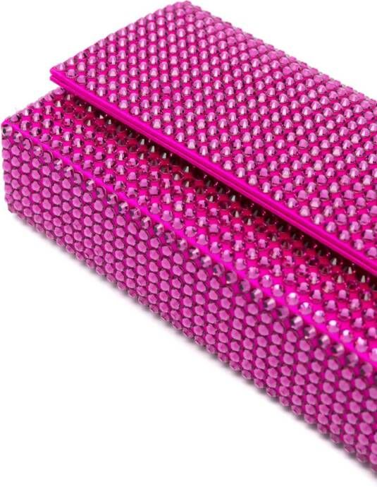 Amina Muaddi Paloma Supera kleine clutch Roze