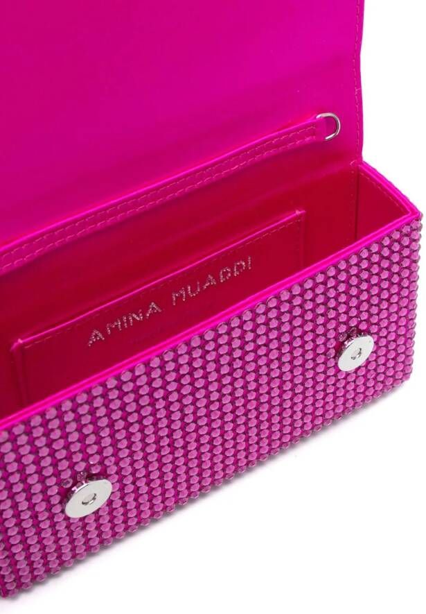 Amina Muaddi Paloma Supera kleine clutch Roze