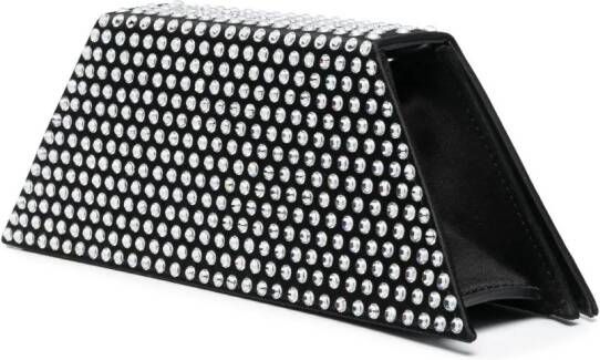 Amina Muaddi Superamini Yigit verfraaide clutch Zwart