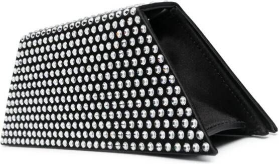 Amina Muaddi Superamini Yigit verfraaide clutch Zwart