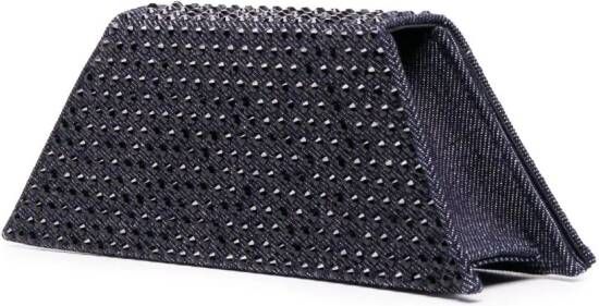 Amina Muaddi Superamini Yigit verfraaide clutch Blauw