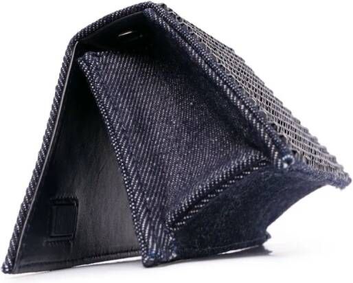 Amina Muaddi Superamini Yigit verfraaide clutch Blauw