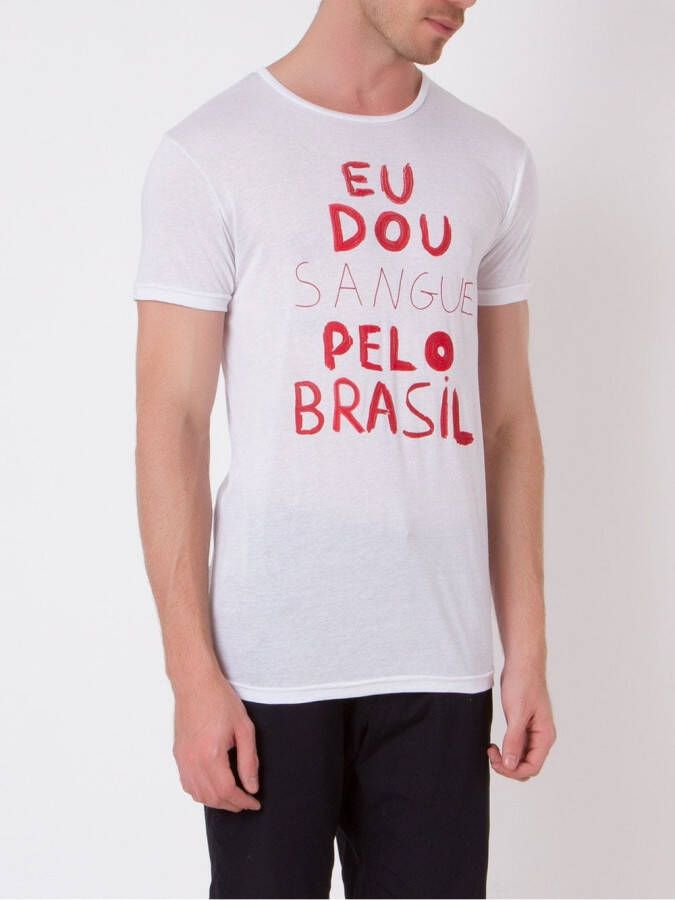 Amir Slama T-shirt met print Wit