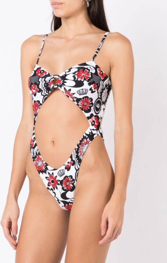Amir Slama Badpak met bloemenprint Veelkleurig