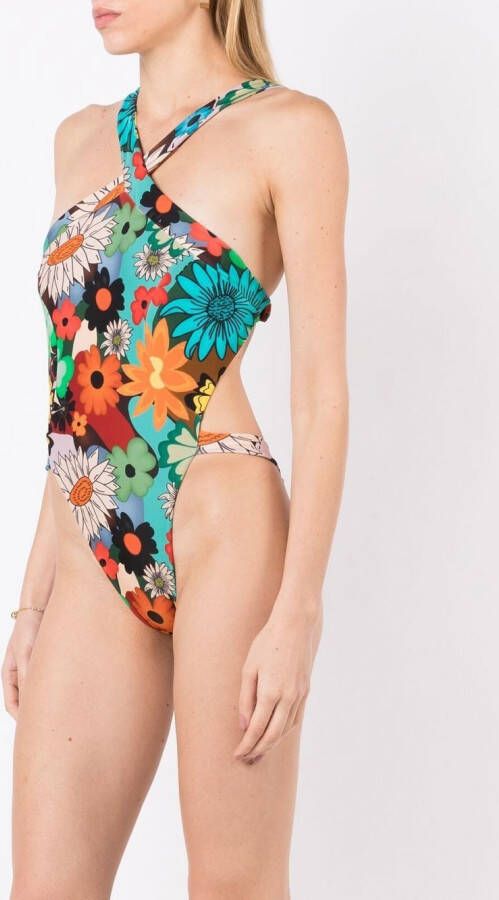 Amir Slama Badpak met bloemenprint Veelkleurig