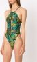 Amir Slama Badpak met tropische print Groen - Thumbnail 3