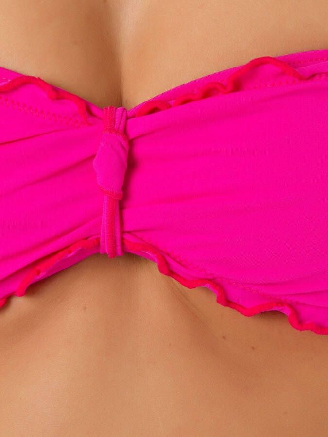 Amir Slama ruffled trim bandeau bikini top Roze