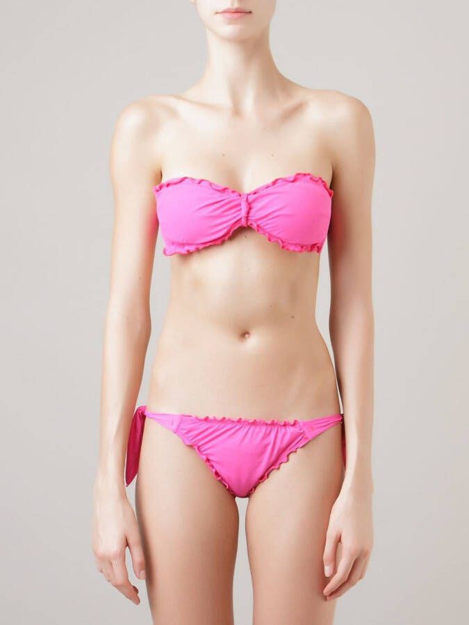 Amir Slama bandeau-bikinitop met ruches Roze