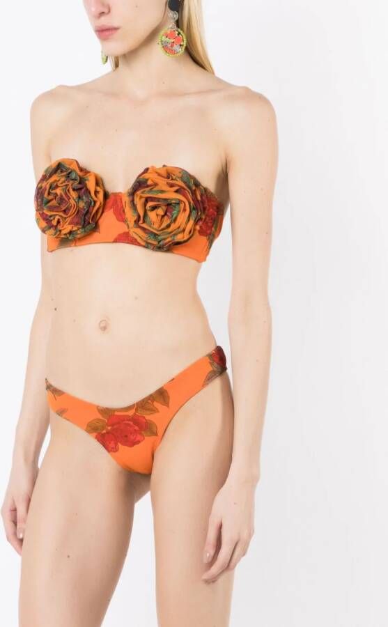 Amir Slama Bikini met bloemenpatch Oranje