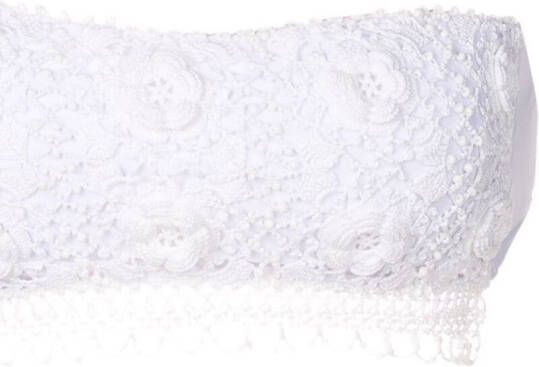 Amir Slama Bikini met geborduurde bloemen Wit
