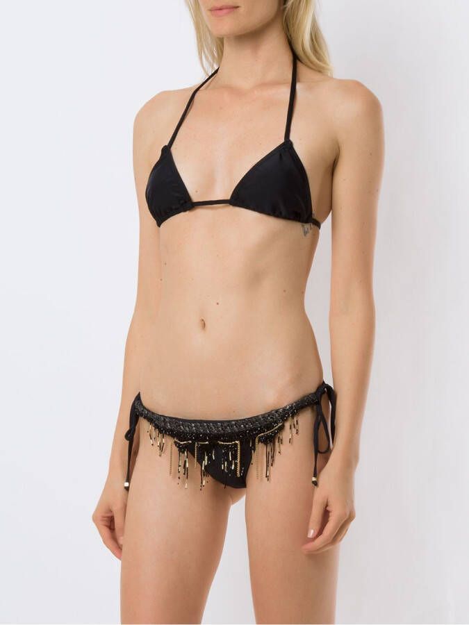 Amir Slama Bikini met geborduurde triangel Zwart