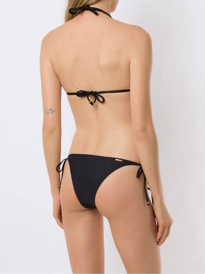 Amir Slama Bikini met geborduurde triangel Zwart