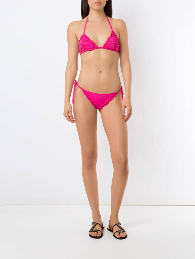 Amir Slama Bikini met geribbeld-effect Roze
