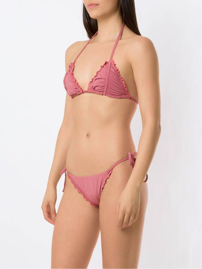 Amir Slama Bikini met geribbeld-effect Roze