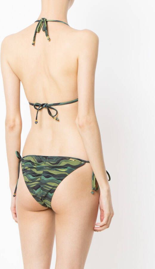 Amir Slama bikini met golvenprint Groen