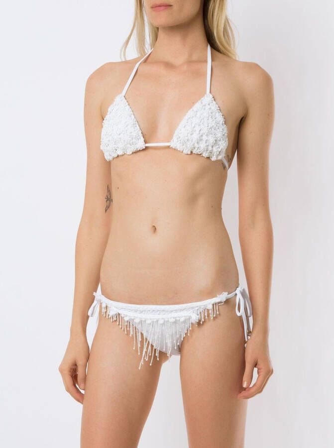 Amir Slama Bikini met kralen Wit