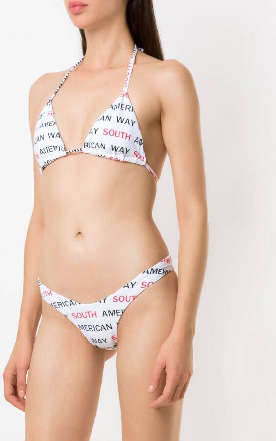 Amir Slama Bikini met logoprint Wit