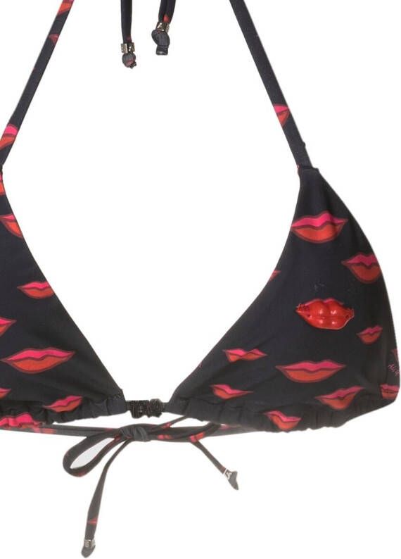 Amir Slama Bikini met logoprint Zwart